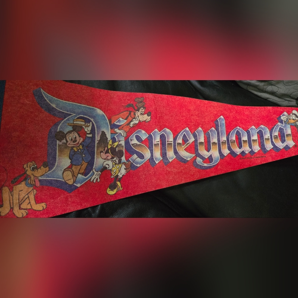 Disneyland very Vintage RARE 29" felt banner 1966 pennant - Picture 3 of 9